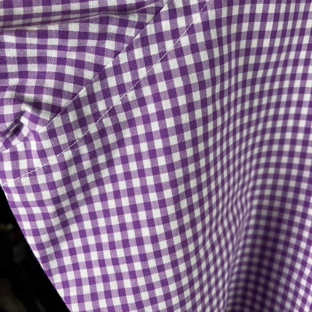 LAUREN Ralph Lauren Mens 17 1/2-32/33 Purple Check Classic Fit Non Iron Shirt - Picture 5 of 13